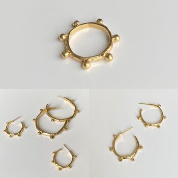 Large Crumpled Dot Hoop Earrings, 4 of 4