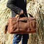 Vintage Look Genuine Leather Over Night Bag, thumbnail 10 of 12