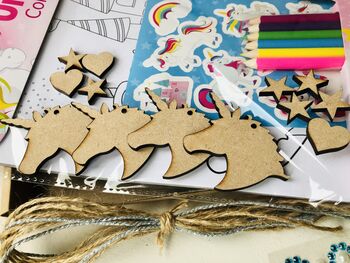 Children's Wooden Hanging Unicorn Letterbox Craft Kit, 5 of 6