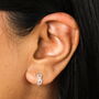 Crystal Infinity Huggie Hoop Earrings, thumbnail 1 of 5