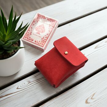 Personalised Handmade Leather Playing Cards Holder, 5 of 6