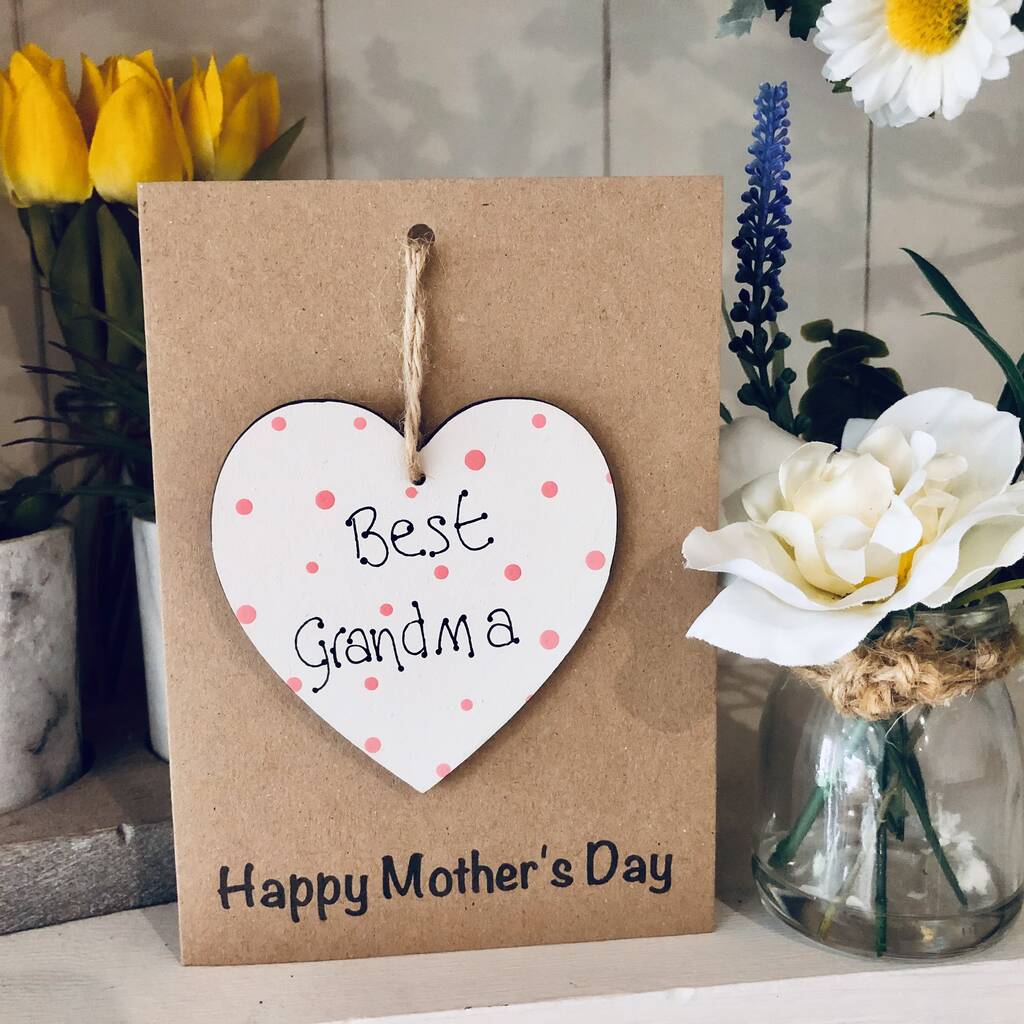 Personalised Mothers Day Grandma Wooden Keepsake Card By Craft Heaven Designs