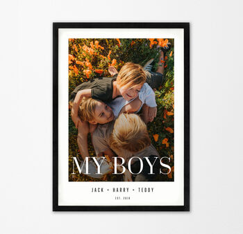 Set Of Three Personalised Black And White Photo Prints, 10 of 11