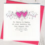 Personalised Hearts Wedding Card, thumbnail 2 of 3