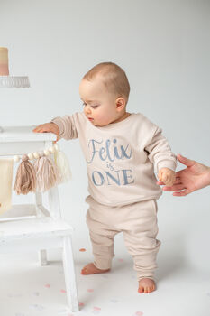 Embroidered Personalised Name 'Is One' First Birthday Sweatshirt Jumper, 3 of 6