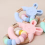 Bunny Teether Personalised Silicone And Wood, thumbnail 6 of 10