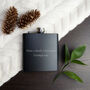 Personalised Merry Christmas Black Hip Flask, thumbnail 2 of 3