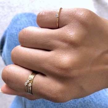 Small Single Diamond Style Ring In Gold Or Silver, 2 of 7