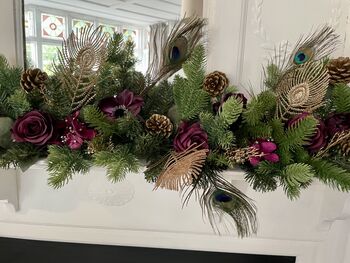 Luxury Faux Christmas Peacock Wreath, 11 of 12