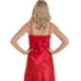 British Made Red Long Satin Nightdress With Deep Lace Detail Ladies Size 8 To 28 UK, thumbnail 3 of 5