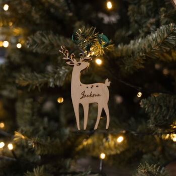 Personalised Wooden Reindeer Christmas Decoration, 3 of 3