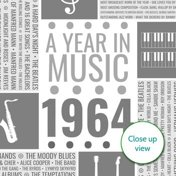 Personalised Year In Music Birthday Print Gift, 3 of 11