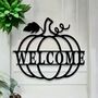 Autumn Metal Pumpkin Welcome Sign, thumbnail 6 of 6