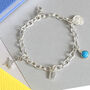 Personalised Sterling Silver Five Charms Bracelet, thumbnail 1 of 8