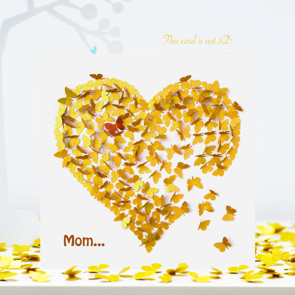 Gold Butterfly Heart Of Gold Mom Butterflies Card, 1 of 8