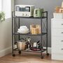 Three Tier Metal Storage Rack With Wheels, thumbnail 1 of 8