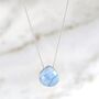 Blue Opal Teardrop October Birthstone Necklace, Silver, thumbnail 1 of 6