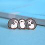 Three Penguins Enamel Pin | Cute Pin Badges, thumbnail 1 of 5