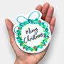 Merry Christmas Wreath Letterbox Iced Cookie, thumbnail 2 of 11