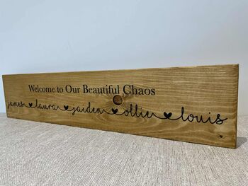 Welcome To Our Chaos Wall Sign, 4 of 12