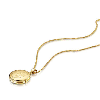 Italian Floral Round Locket – 18 K Gold Plated, 4 of 5