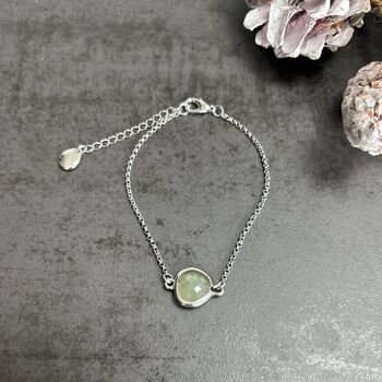 Silver Plated Green Opal Necklace, 8 of 9