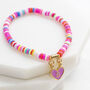 Personalised Enamel Heart Colourful Stretch Bracelet, thumbnail 2 of 5