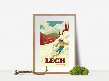 Lech Ski Resort Austria Travel Poster Art Print, 4 of 8