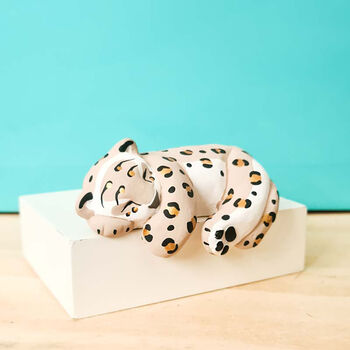 Leopard 'Shelf Animal' Beige And Gold, 3 of 7