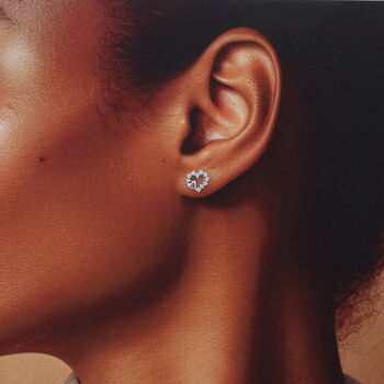 Gift Bag Sterling Silver 50th Hearts Earrings, 8 of 8