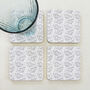 Set Of Dove Grey Cow Parsley Coasters, thumbnail 2 of 3