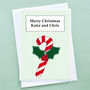 'Christmas Candy Cane' Personalised Christmas Card, thumbnail 2 of 3