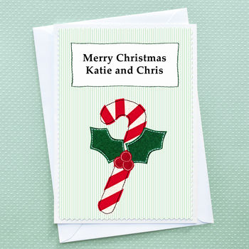 'Christmas Candy Cane' Personalised Christmas Card, 2 of 3