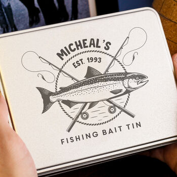 Personalised Dads Bait Fishing Tin Gift For Him, 2 of 2