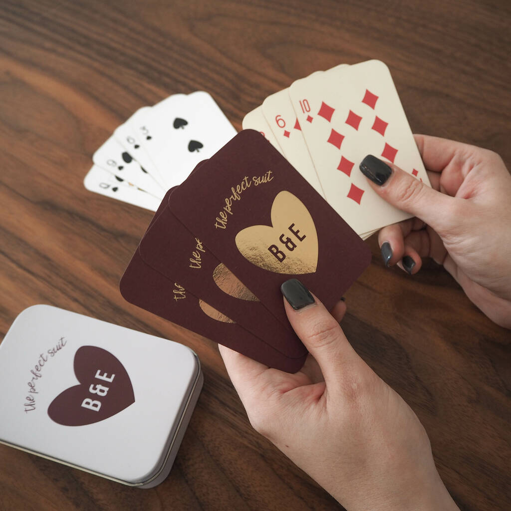 Image of Personalised Foiled Couples Playing Cards