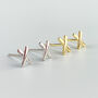 Sterling Silver Minimalist Cross Stud Earrings, thumbnail 1 of 6