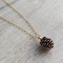 Tiny Pine Cone Charm Necklace, thumbnail 8 of 12