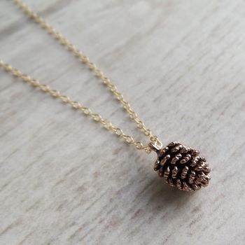 Tiny Pine Cone Charm Necklace, 8 of 12