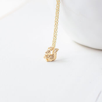 Tiny Gold Plated Squirrel Necklace, 4 of 9