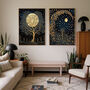 Set Of Two Moon And Stars Celestial Art Prints, thumbnail 1 of 5