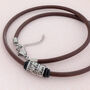 Mens Leather Necklace With Name Beads, thumbnail 3 of 12