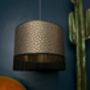 Senzo Spot Charcoal Fringed Lampshades With Gold Lining, thumbnail 2 of 10