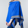 Electric Blue Lambswool Knitted Poncho, thumbnail 1 of 8