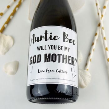 Personalised Godmother/Godfather Gift Champagne Label, 2 of 5
