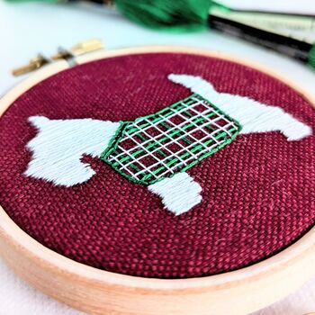 Mini Scotty Dog Embroidery Kit, 4 of 4