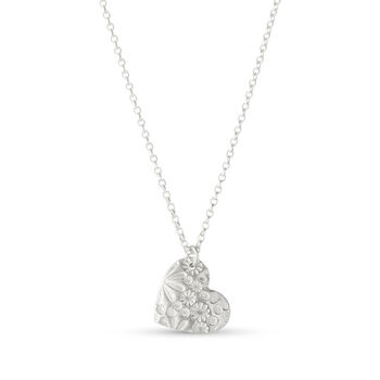 Silver Floral Heart Necklace, 2 of 7