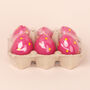 G Decor Set Of Six Easter Egg Candles Pink, thumbnail 5 of 5