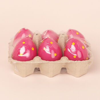 G Decor Set Of Six Easter Egg Candles Pink, 5 of 5