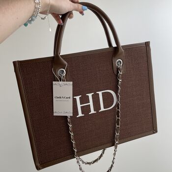 Personalised Square Large Chain Tote Bag, 2 of 6
