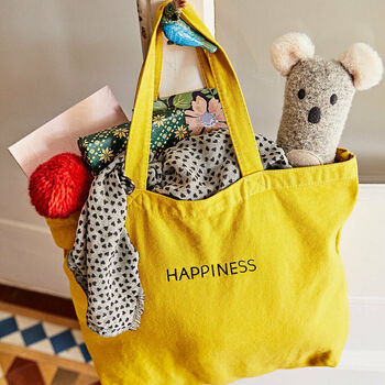 Personalised Embroidered Happy Tote Bag, 5 of 8